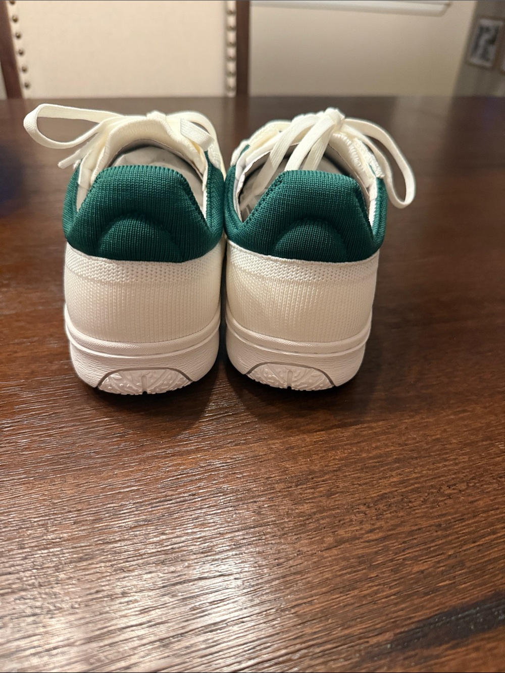 Women’s Athletic Sneaker in Cream with Green Accent - Picture 4 of 5